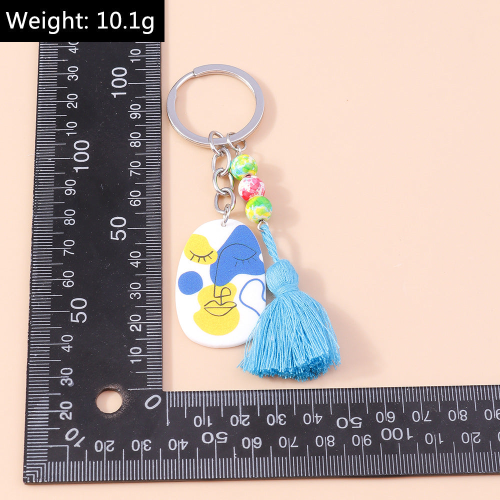 Wholesale Tassel Rice Beads Butterfly Wings Keychain